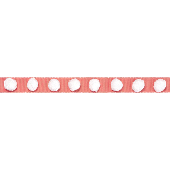 Pom Pom Tape Coral E12248 by Thibaut Fabric Thibaut Fabric Pom Pom Tape Coral E12248Fabric Tapes & Trims Volume 3 100% Cotton INDIA </p><p>Repeat: V: 2 1.25 - Fabric Carolina -