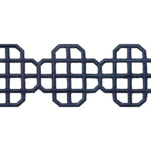 Fret Applique Navy E12269 by Thibaut Fabric
