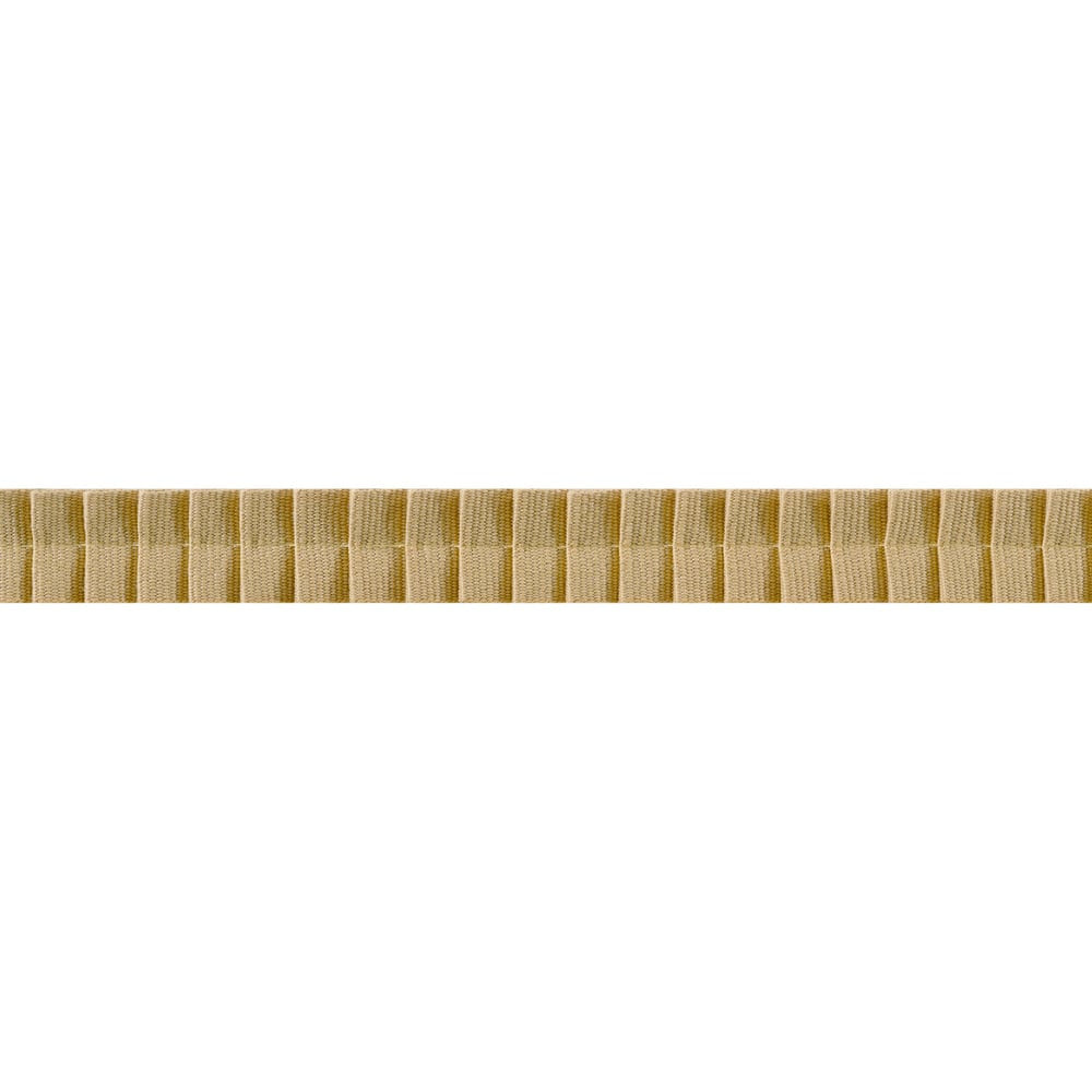 Pleated Tape Soft Gold E12310 by Thibaut Trim Thibaut Trim Pleated Tape Soft Gold E12310Trim SOLEIL 100% Cotton U.S.A </p><p>Repeat: H: , V: 0.87 in  (2.21 cm) - Fabric Carolina -