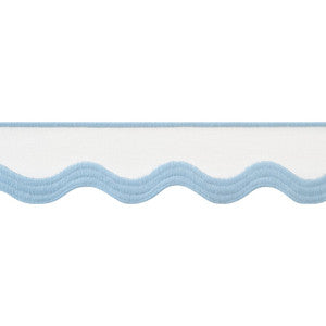 Wave Tape Powder on White E12332 by Thibaut Trim