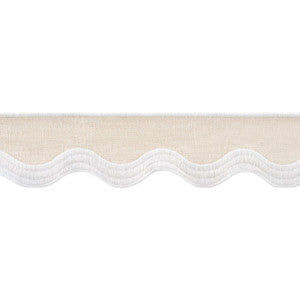 Wave Tape White on Linen E12335 by Thibaut Trim