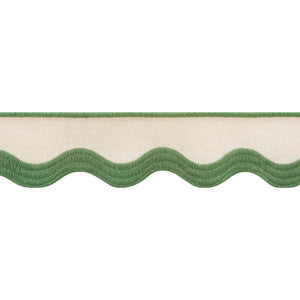 Wave Tape Kelly on Linen E12337 by Thibaut Trim