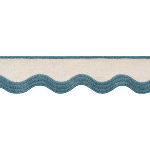 Wave Tape Peacock on Linen E12338 By Thibaut Trim