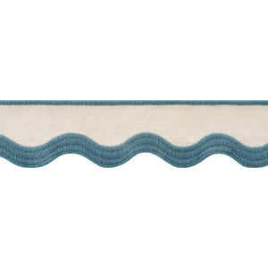 Wave Tape Peacock on Linen E12338 by Thibaut Trim