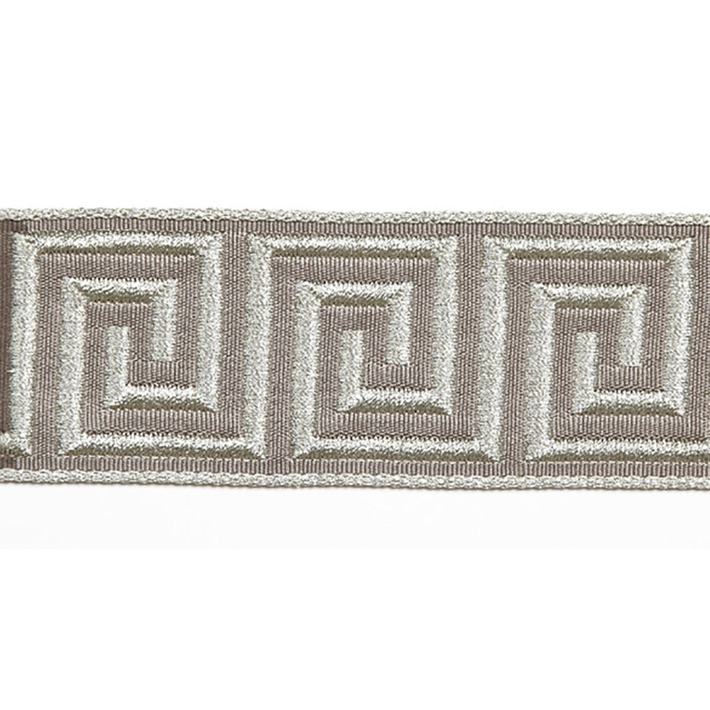 Hellenic Key Jacquard Tape Slate by Europatex Fabric Hellenic 62% Fibranne, 38% Rayon 2.00 inches - Fabric Carolina -