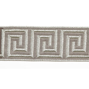 Hellenic Key Jacquard Tape Slate by Europatex Fabric