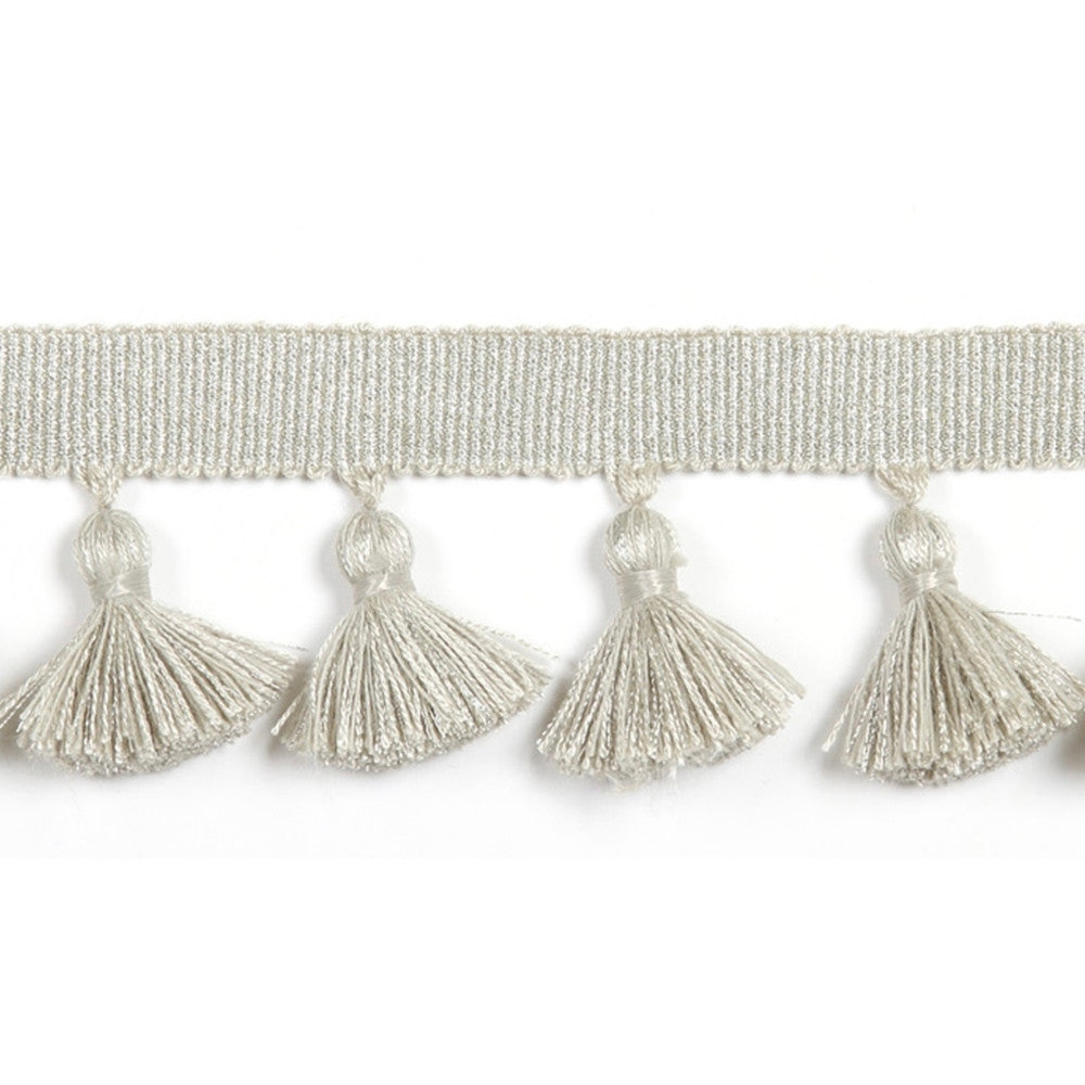 Hellenic Key Tassel Fringe Oyster by Europatex Fabric Hellenic 47% Fibranne, 44% Cotton, 9% Polyester 1.75 inches - Fabric Carolina -