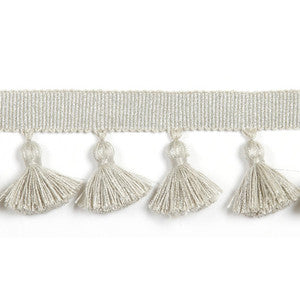 Hellenic Key Tassel Fringe Oyster by Europatex Fabric