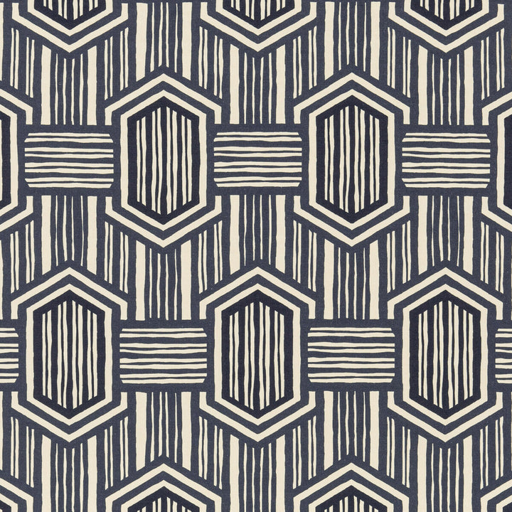 Nala Indigo by Threads Fabric NALA PRINTS LINEN - 100% Italy - Horizontal: 12.608 and Vertical: 26.398 50.432 - Fabric Carolina -