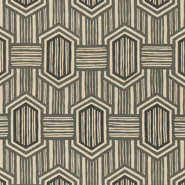 Nala Charcoal by Threads Fabric NALA PRINTS LINEN - 100% Italy Horizontal: 12.608 and Vertical: 26.398 50.432 - Fabric Carolina -