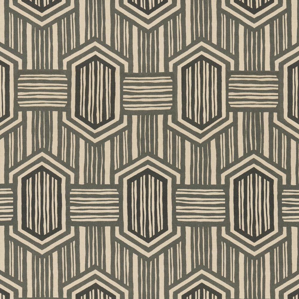 Nala Charcoal by Threads Fabric Threads Fabric Nala CharcoalFabric NALA PRINTS LINEN - 100% Italy </p><p>Repeat: H: 12.608, V: 26.398 50.432 - Fabric Carolina -