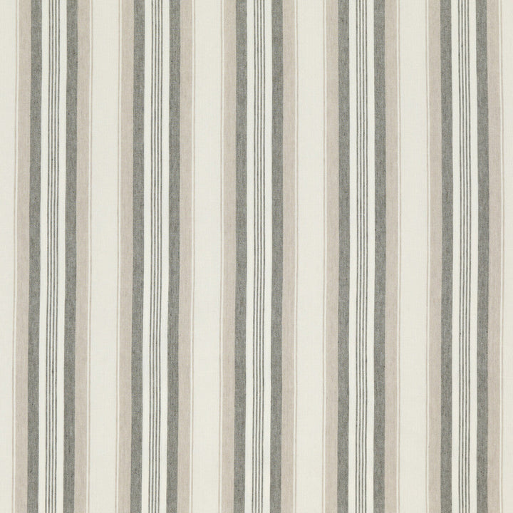 Lovisa Taupe by Threads Designer Fabric GREAT STRIPES LINEN - 65%;COTTON - 35% India HEAVY Horizontal: 7.683 and Vertical: 53.978 - Swanky Fabrics -