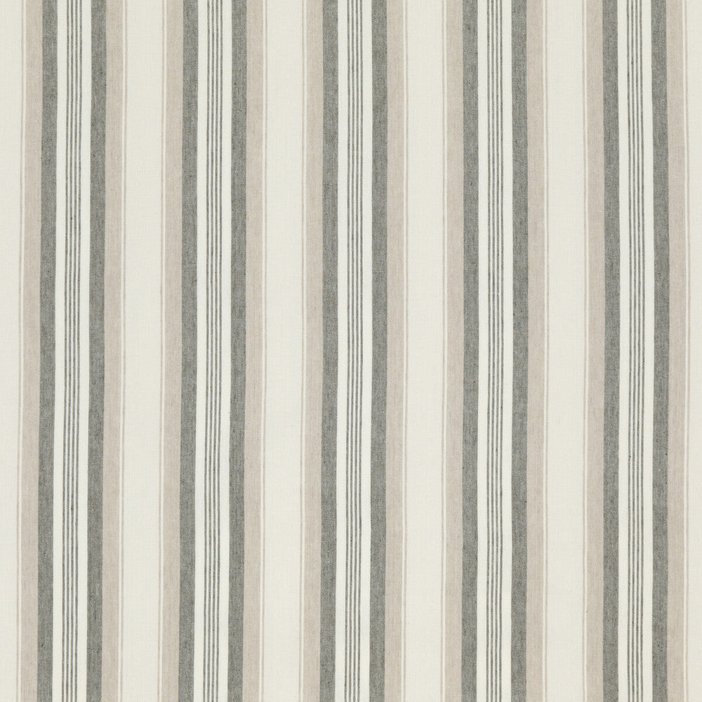 Lovisa Taupe by Threads Designer Fabric GREAT STRIPES LINEN - 65%;COTTON - 35% India HEAVY Horizontal: 7.683 and Vertical: - 53.978 - Swanky Fabrics -