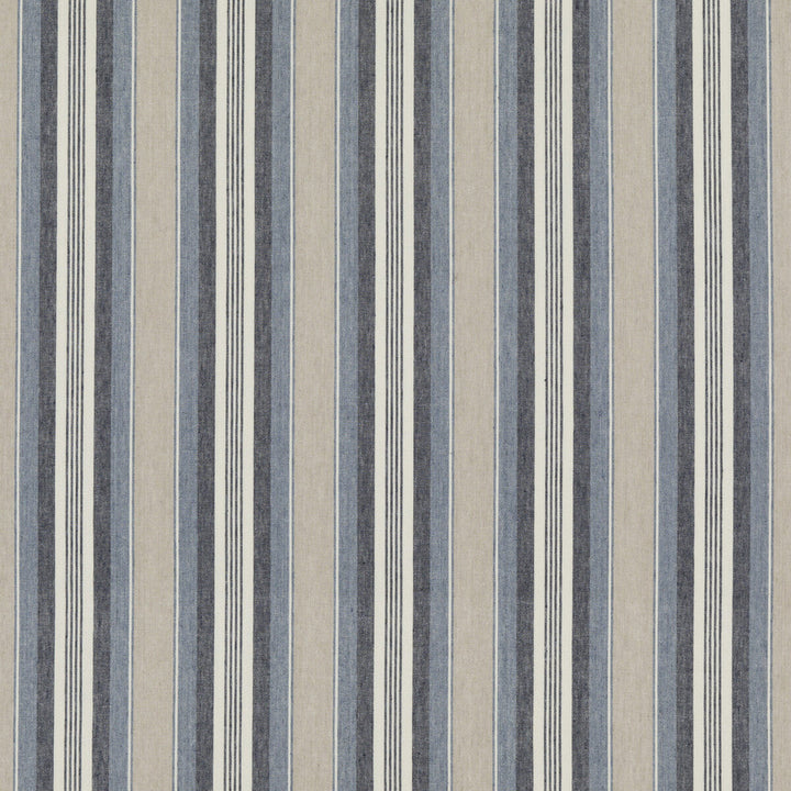 Lovisa Indigo by Threads Designer Fabric GREAT STRIPES LINEN - 65%;COTTON - 35% India HEAVY Horizontal: 7.683 and Vertical: 53.978 - Swanky Fabrics -