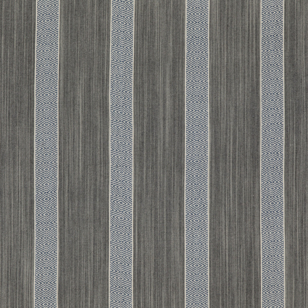 Rexford Indigo by Threads Designer Fabric GREAT STRIPES COTTON - 80%;JUTE - 20% India HEAVY Horizontal: 8.865 and Vertical: 53.19 - Swanky Fabrics -