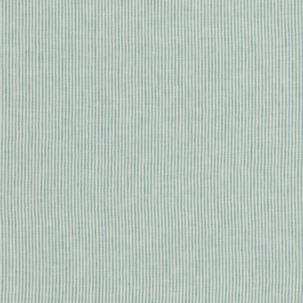 Nala Ticking Aqua by Threads Fabric NALA LINENS LINEN - 100% Italy Horizontal: and Vertical: 120.17 - Fabric Carolina -