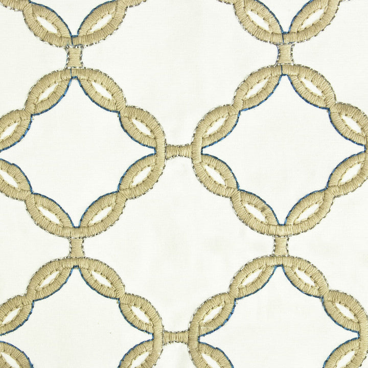 Edify 1 Natural by Stout Designer Fabric Rainbow Library Bamboo/Fawn 100% Cotton Viscose Embroidery INDIA Horizontal: 4.125 and Vertical: 3.75 50 in - Swanky Fabrics -