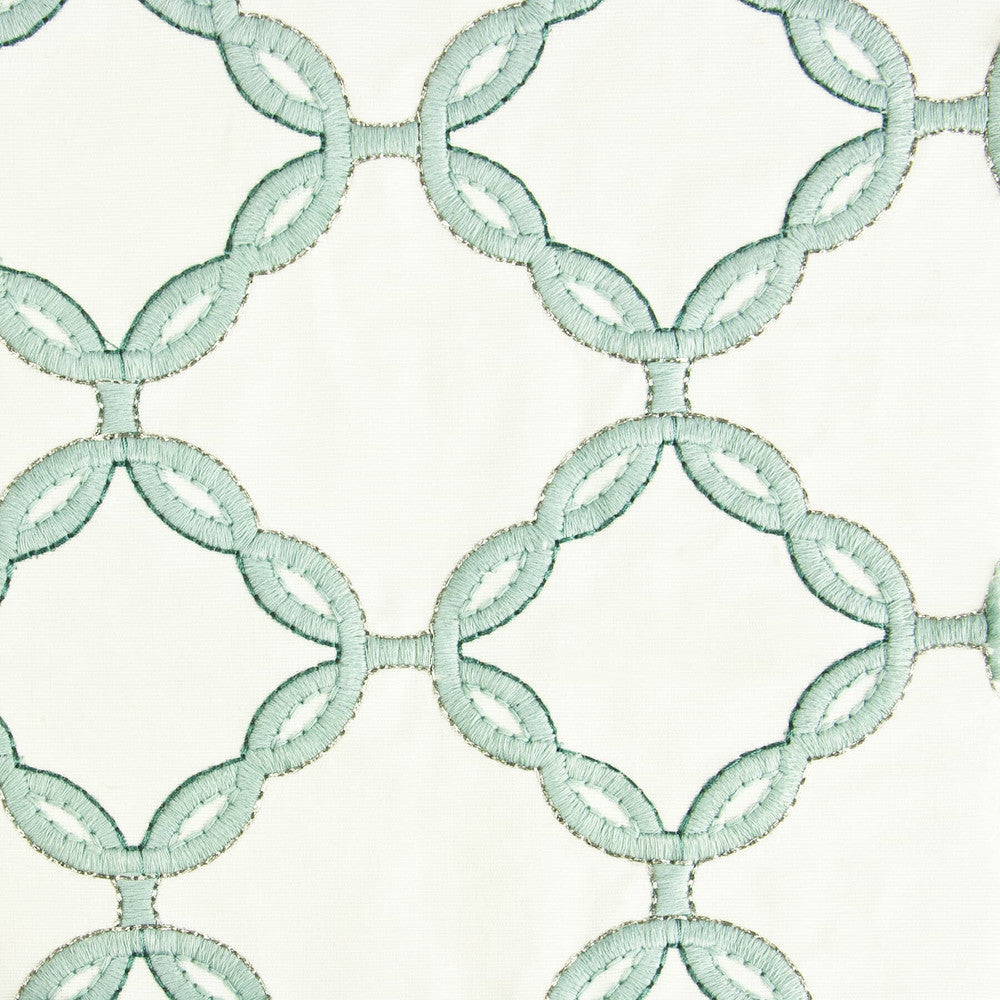 Edify 3 Vapor by Stout Fabric Rainbow Library Bayberry/Seafoam 100% Cotton Viscose Embroidery INDIA Horizontal: 4.125 and Vertical: 3.75 50 in - Fabric Carolina -