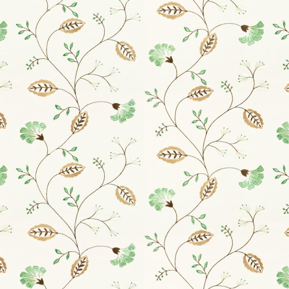 Edison 4 Seaglass by Stout Fabric Rainbow Library Aquamarine/Seacrest 100% Cotton Viscose Embroidery INDIA WYZENBEEK WEAR TEST (LIGHT DUTY) Horizontal: 13 and Vertical: 16 51 in - Fabric Carolina -