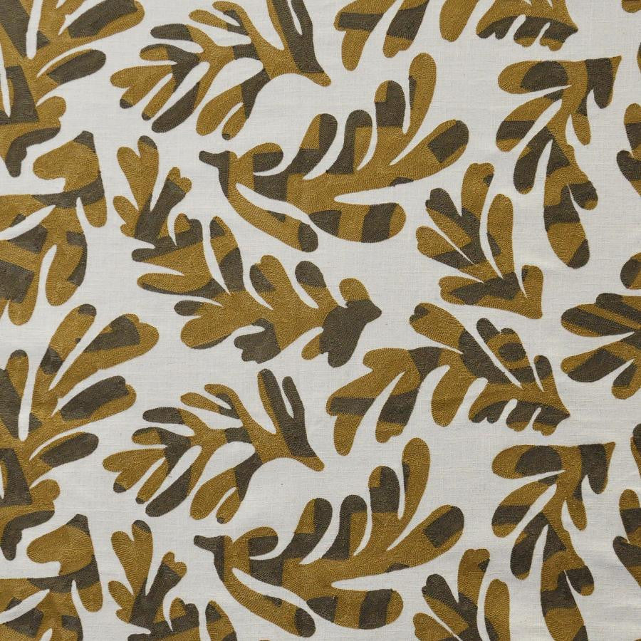 Elkhorn # 607 Ochre by Maxwell Fabric Color Theory-Vol.Vii Sandalwood BASE: 36% COTTON
30% PES
17% VISCOSE
17% LINEN EMB: SPUN POLYESTER INDIA V-15.2" H-25.4" 56" - Fabric Carolina -