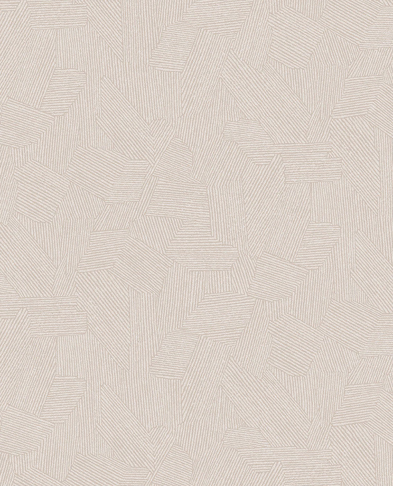 Clio Taupe Lined Geometric Wallpaper by Eijffinger Twist Covers about 56.4 square feet 20.5-in by 33-ft long roll Unpasted 12.6 - Fabric Carolina -