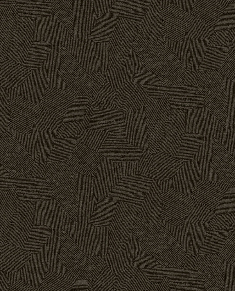 Clio Espresso Lined Geometric Wallpaper by Eijffinger Twist Covers about 56.4 square feet 20.5-in by 33-ft long roll Unpasted 12.6 - Fabric Carolina -