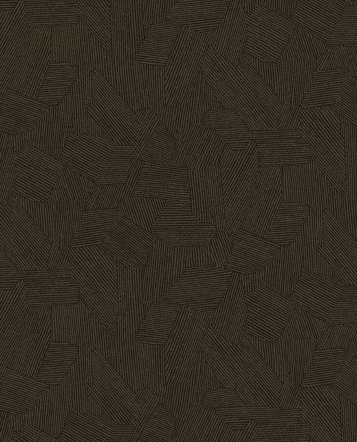 Clio Espresso Lined Geometric Wallpaper by Eijffinger Twist Covers about 56.4 square feet 20.5-in by 33-ft long roll Unpasted 12.6 - Fabric Carolina -