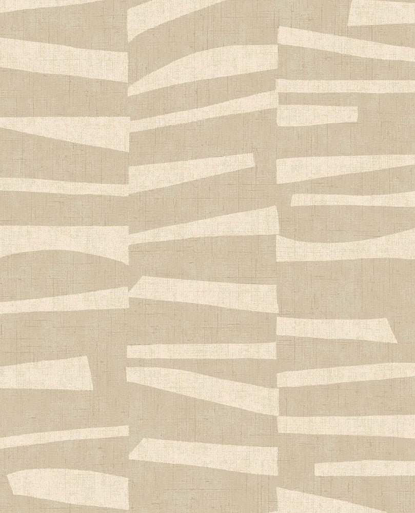 Ode Beige Staggered Stripes Wallpaper by Eijffinger Twist Covers about 56.4 square feet 20.5-in by 33-ft long roll Unpasted 25.2 - Fabric Carolina -