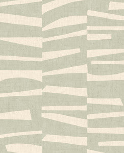 Ode Sage Staggered Stripes Wallpaper by Eijffinger