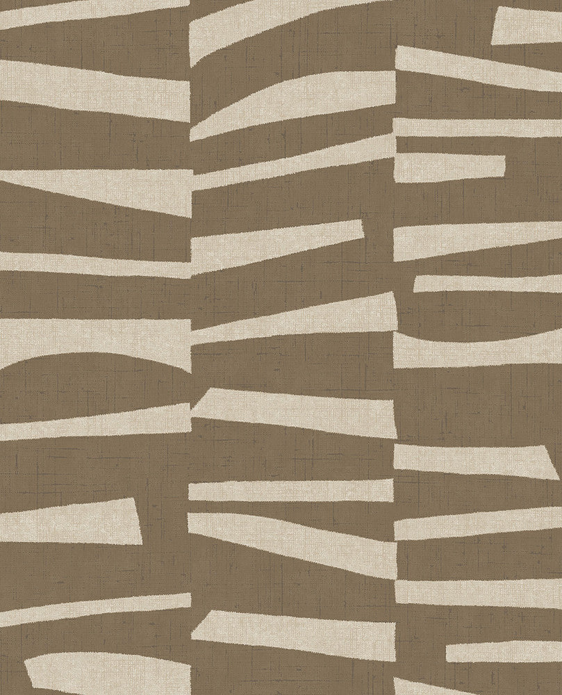 Ode Brown Staggered Stripes Wallpaper by Eijffinger Twist Covers about 56.4 square feet 20.5-in by 33-ft long roll Unpasted 25.2 - Fabric Carolina -