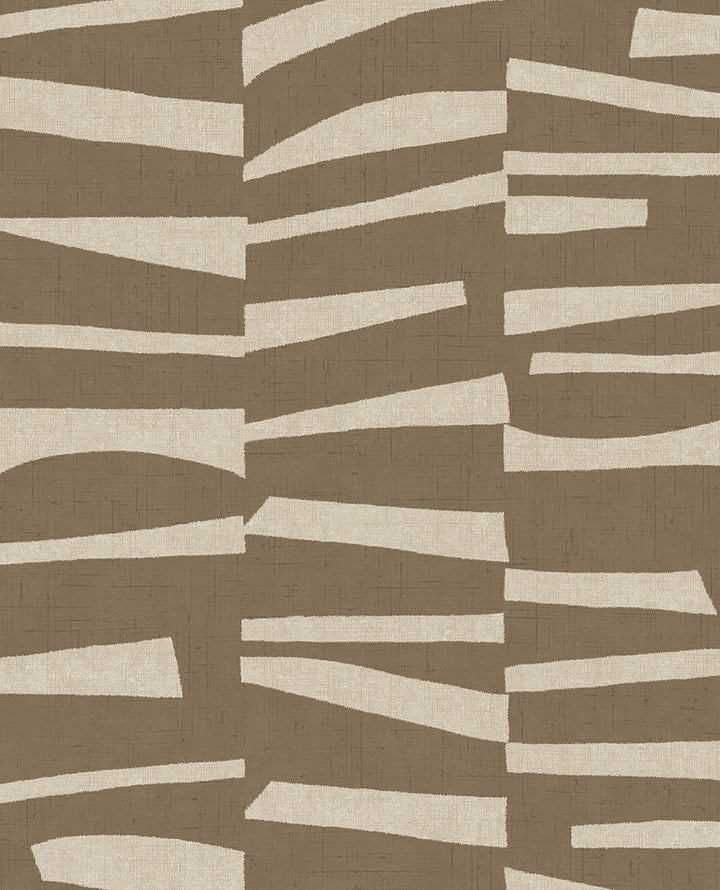 Ode Brown Staggered Stripes Wallpaper by Eijffinger Twist Covers about 56.4 square feet 20.5-in by 33-ft long roll Unpasted 25.2 - Fabric Carolina -