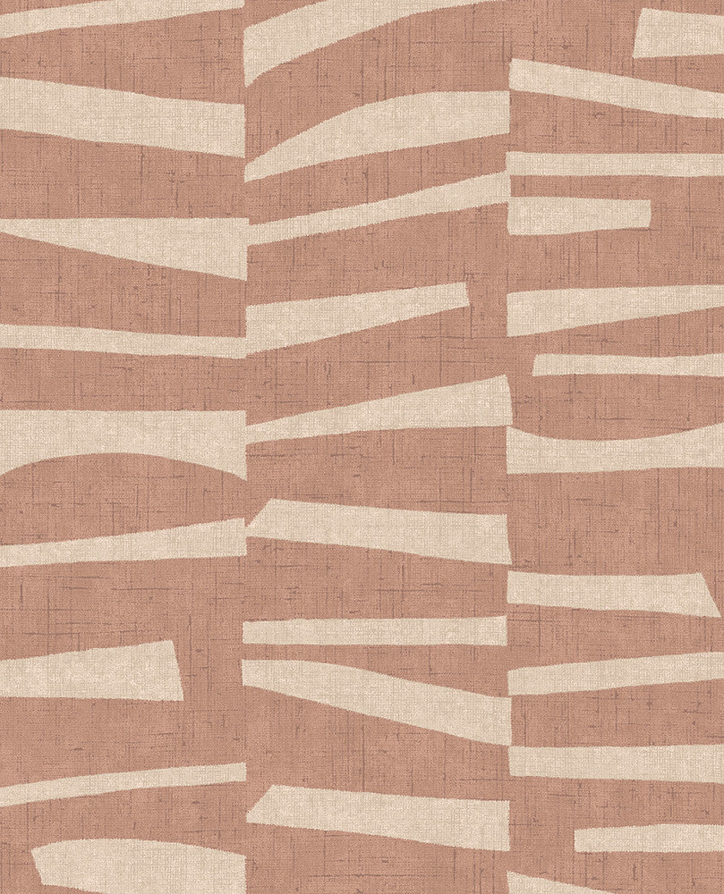 Ode Pink Staggered Stripes Wallpaper by Eijffinger Twist Covers about 56.4 square feet 20.5-in by 33-ft long roll Unpasted 25.2 - Fabric Carolina -
