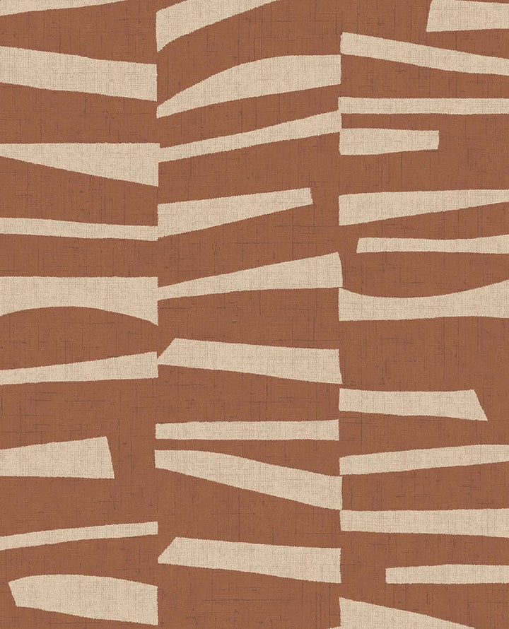 Ode Rust Staggered Stripes Wallpaper by Eijffinger Twist Covers about 56.4 square feet 20.5-in by 33-ft long roll Unpasted 25.2 - Fabric Carolina -