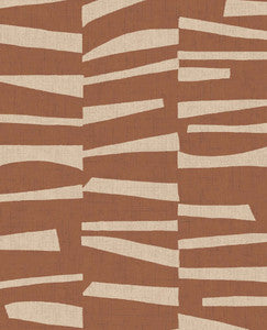 Ode Rust Staggered Stripes Wallpaper by Eijffinger