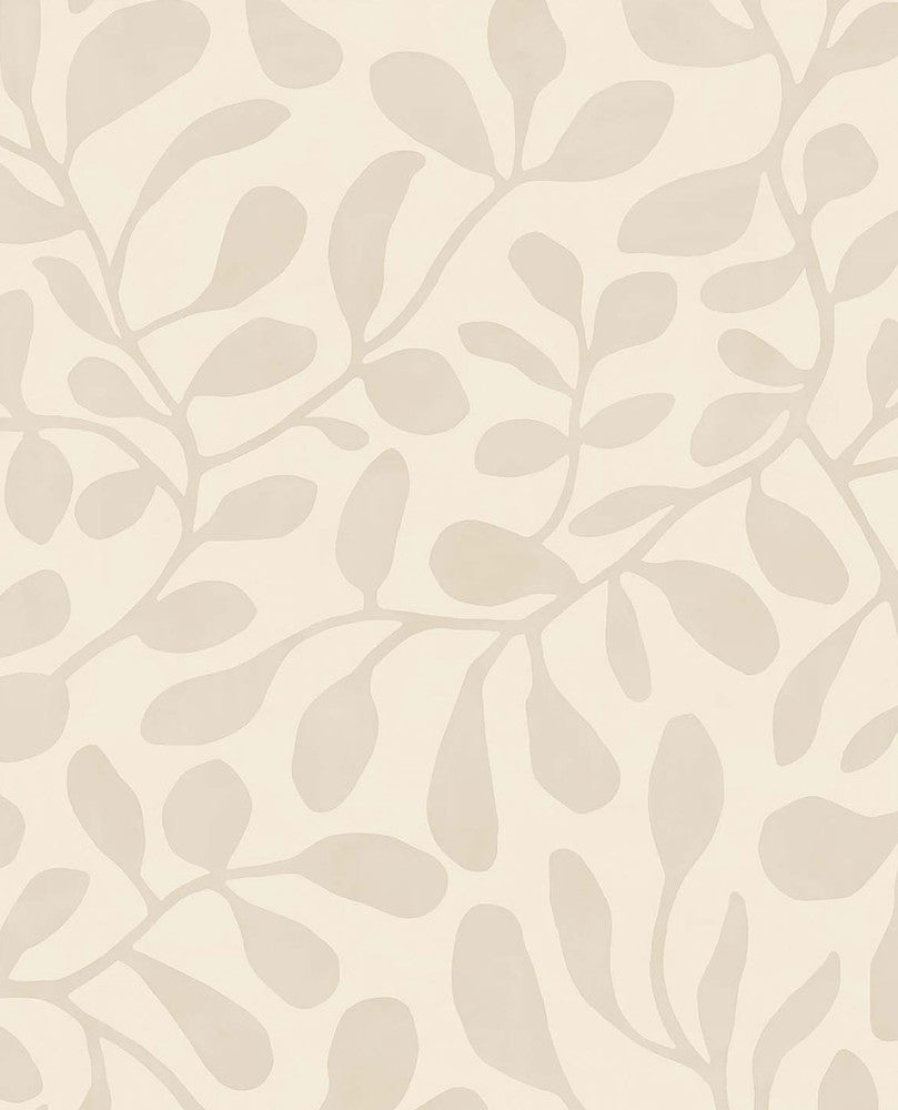 Fiona Eggshell Leafy Vines Wallpaper by Eijffinger Twist Covers about 56.4 square feet 20.5-in by 33-ft long roll Unpasted 20.86 - Fabric Carolina -
