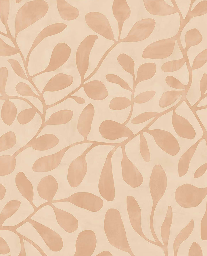 Fiona Peach Leafy Vines Wallpaper by Eijffinger Twist Covers about 56.4 square feet 20.5-in by 33-ft long roll Unpasted 20.86 - Fabric Carolina -