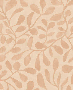 Fiona Peach Leafy Vines Wallpaper by Eijffinger