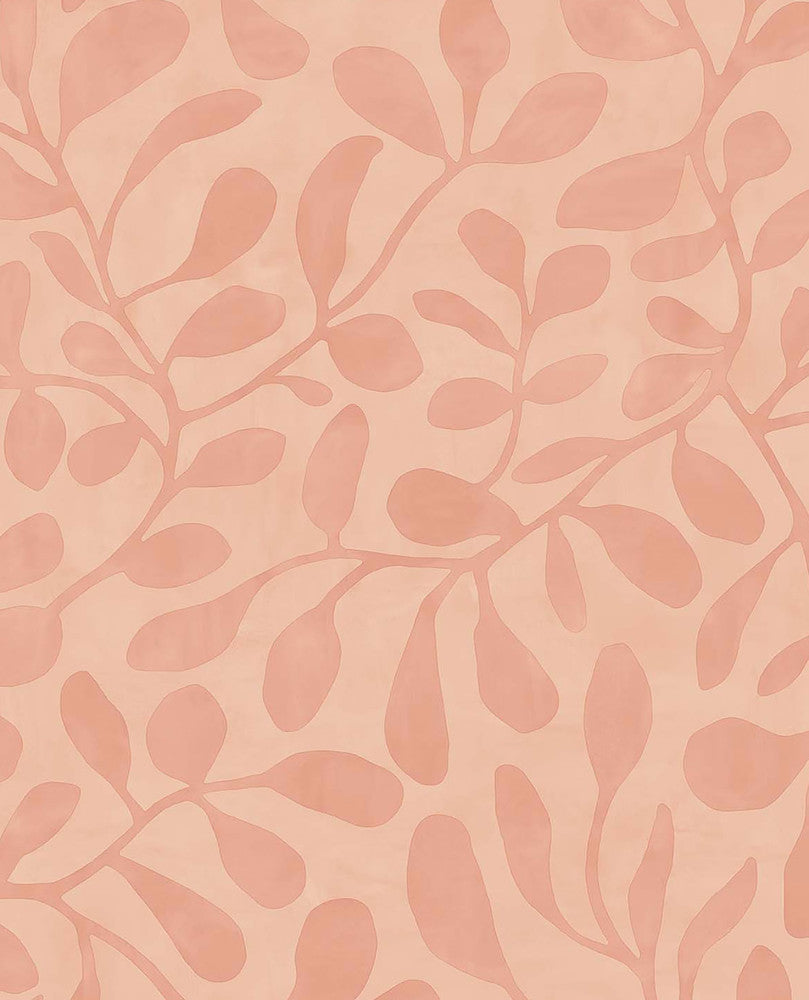 Fiona Pink Leafy Vines Wallpaper by Eijffinger Twist Covers about 56.4 square feet 20.5-in by 33-ft long roll Unpasted 20.86 - Fabric Carolina -