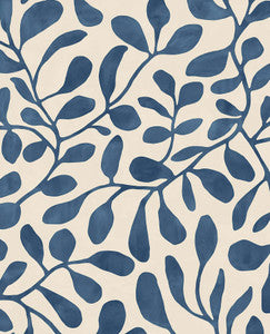 Fiona Dark Blue Leafy Vines Wallpaper by Eijffinger