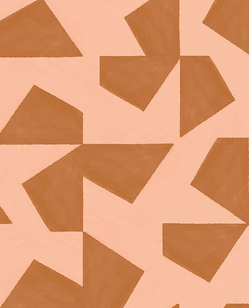Azad Rust Abstract Geometric Wallpaper by Eijffinger Twist Covers about 56.4 square feet 20.5-in by 33-ft long roll Unpasted 20.86 - Fabric Carolina -