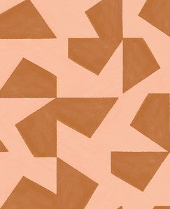 Azad Rust Abstract Geometric Wallpaper by Eijffinger