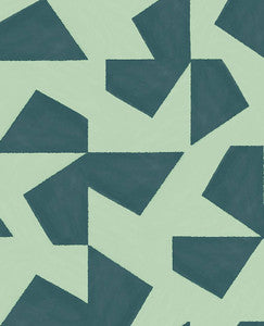 Azad Sea Green Abstract Geometric Wallpaper by Eijffinger