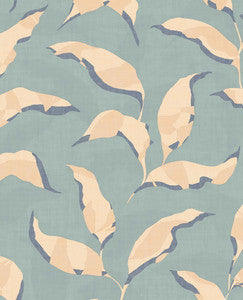 Callista Blue Leaves Wallpaper by Eijffinger