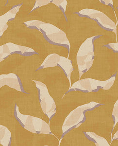 Callista Mustard Leaves Wallpaper by Eijffinger
