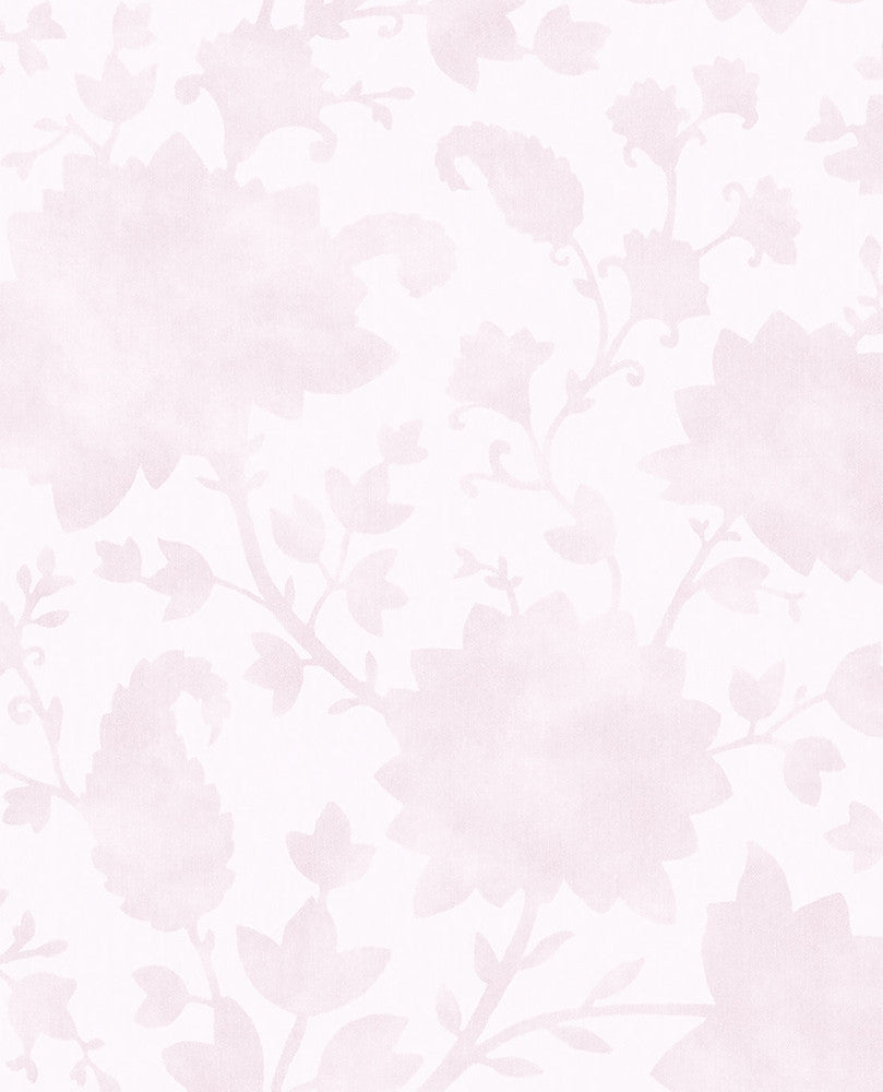 Avens Light Pink Floral Wallpaper by Eijffinger Eijffinger Web Only Covers about 56.4 square feet 20.5-in by 33-ft long roll Unpasted 20.9 - Fabric Carolina -