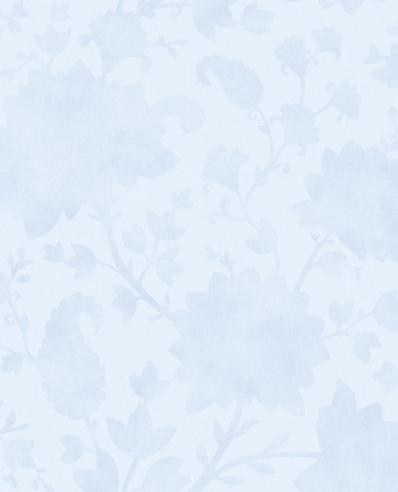 Avens Light Blue Floral Wallpaper by Eijffinger Eijffinger Web Only Covers about 56.4 square feet 20.5-in by 33-ft long roll Unpasted 20.9 - Fabric Carolina -