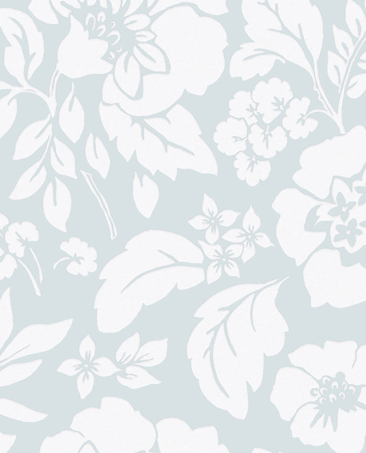 Avens Mint Floral Wallpaper by Eijffinger Eijffinger Web Only Covers about 56.4 square feet 20.5-in by 33-ft long roll Unpasted 20.9 - Fabric Carolina -