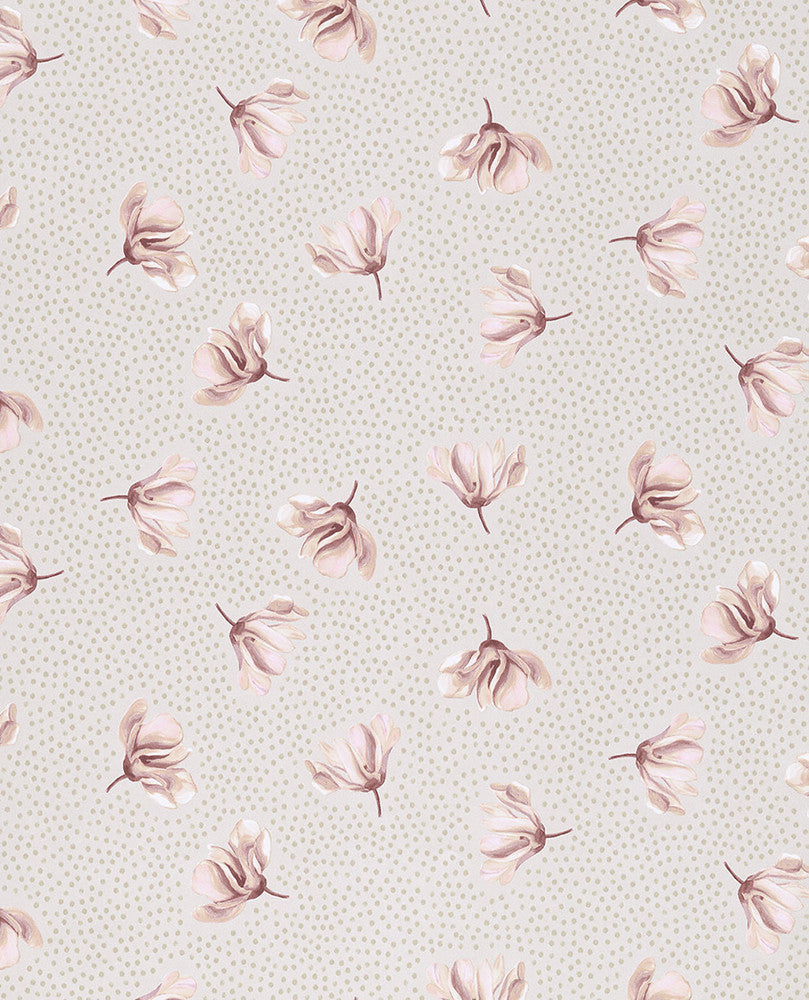 Mullein Blush Floral Wallpaper by Eijffinger Eijffinger Web Only Covers about 56.4 square feet 20.5-in by 33-ft long roll Unpasted 20.9 - Fabric Carolina -