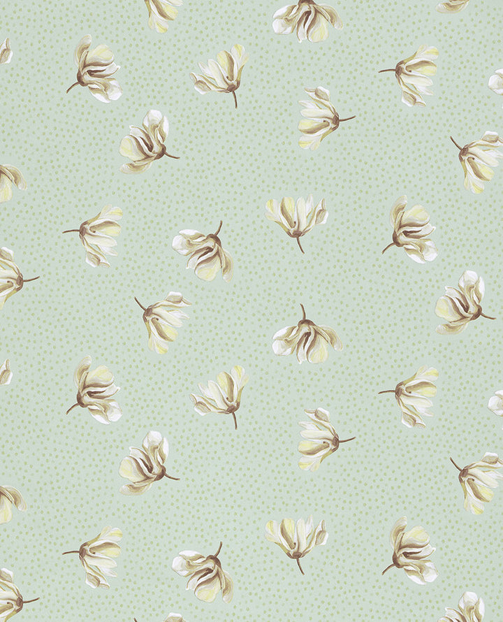 Mullein Green Floral Wallpaper by Eijffinger Eijffinger Web Only Covers about 56.4 square feet 20.5-in by 33-ft long roll Unpasted 20.9 - Fabric Carolina -