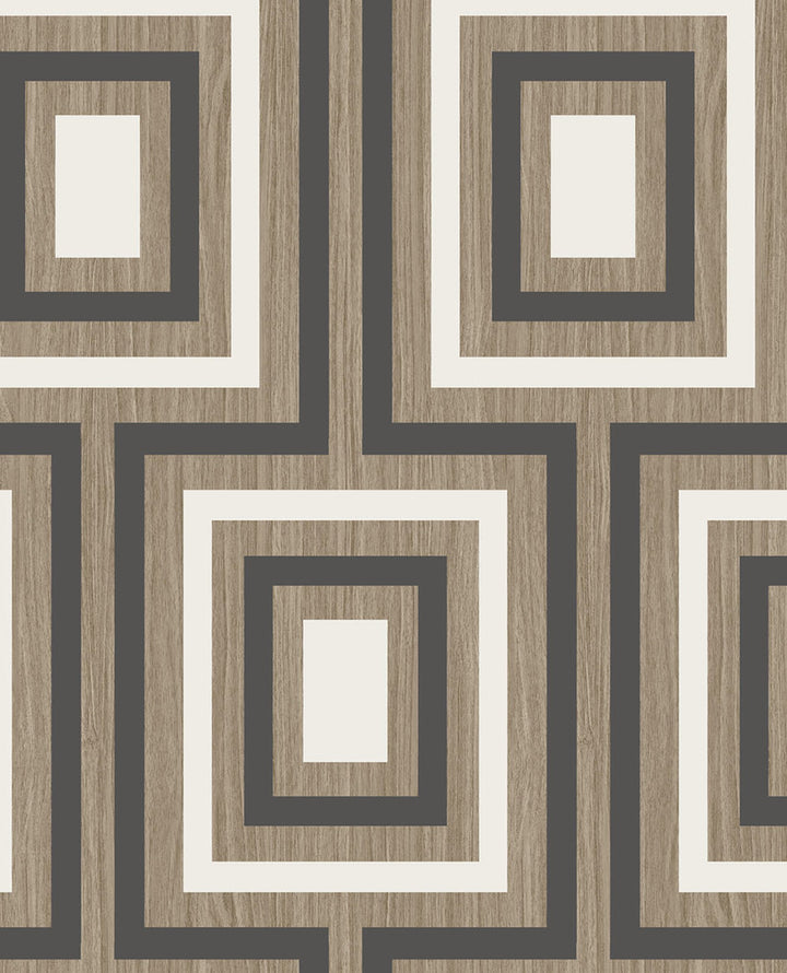 Loke Charcoal Wood Geometric Wallpaper by Eijffinger Eijffinger Web Only Covers about 56.4 square feet 20.5-in by 33-ft long roll Unpasted 20.9 - Fabric Carolina -